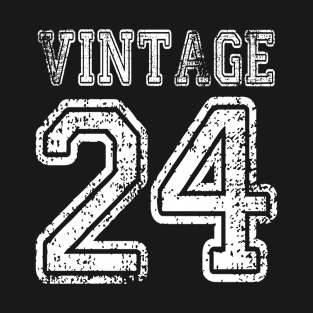 Vintage 24 2024 1924 T-shirt Birthday Gift Age Year Old Boy Girl Cute Funny Man Woman Jersey Style T-Shirt