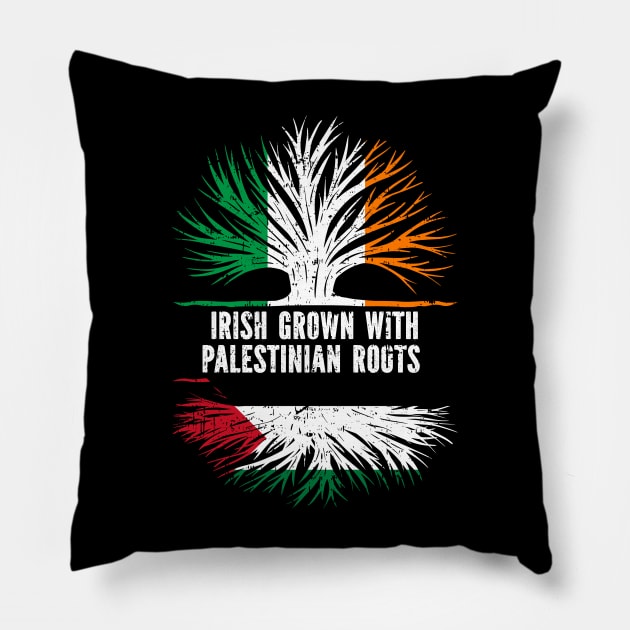 Irish Grown With Palestinian Roots Ireland Flag Pillow by silvercoin