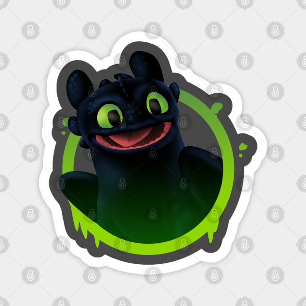 Happy Toothless Dragon Magnet by Digital Magician