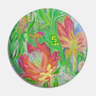 Abstract Protea tropical garden Pin