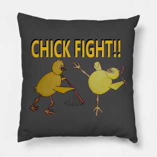 Chick Fight! Baby chickens throw down. - martial arts Pillow