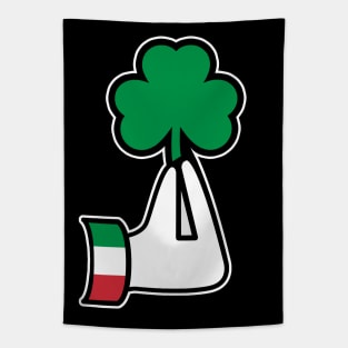 St Patrick's Day Irish Italian Pinched Fingers Shamrock Tapestry