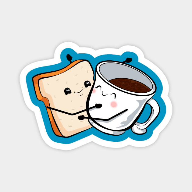 toast love and valentine coffee Magnet by the house of parodies