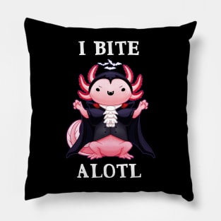 I bite alotl - axolotl pun halloween Pillow