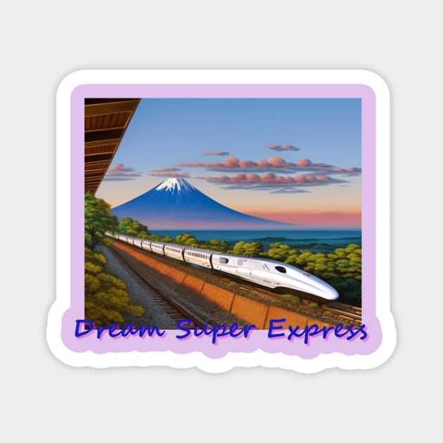 Japan Dream Super Express with Mt. Fuji by Kana Kanjin Magnet by erizen