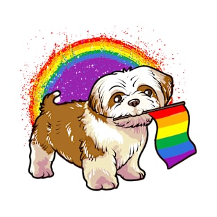 Funny Shih Tzu Dog Rainbow Pride T-Shirt