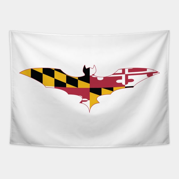 Maryland Bat Flag Tapestry by Wickedcartoons