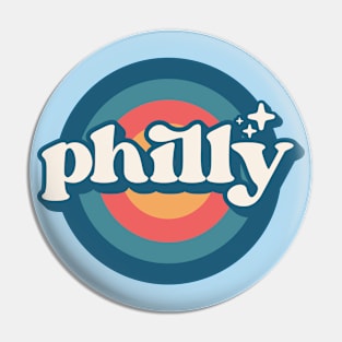 Vintage Philadelphia Sunset Seal // Retro City Emblem for Philly, PA Pin