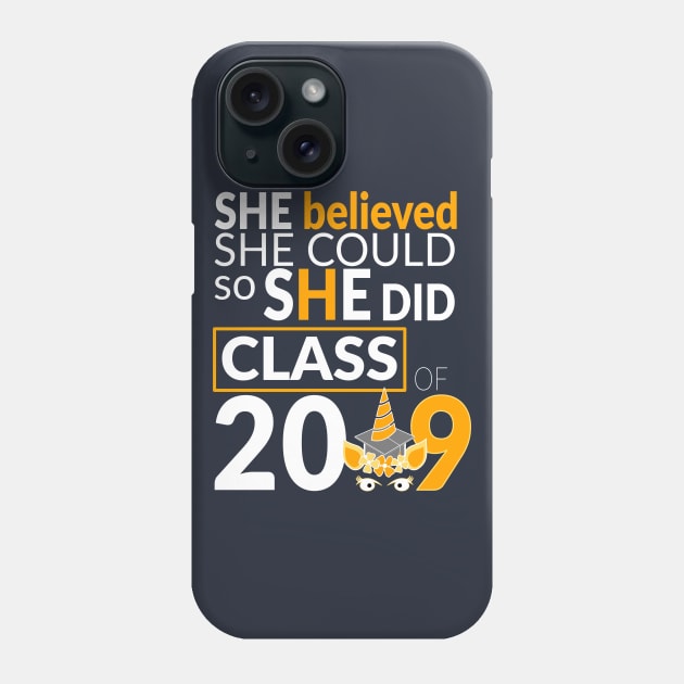 Class of 2019 She Believed She Could So She Did Phone Case by lisalizarb