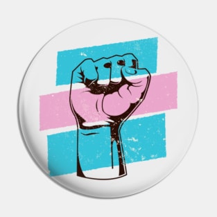 Fight for Trans Rights // Protest Fist Transgender Pride Flag Pin