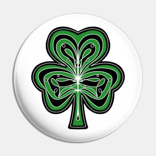 ORNATE Green  Shamrock Pin