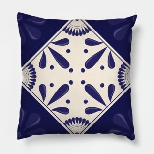 Blue Talavera Tile by Akbaly Pillow