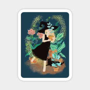 Plant lover witch Halloween Magnet