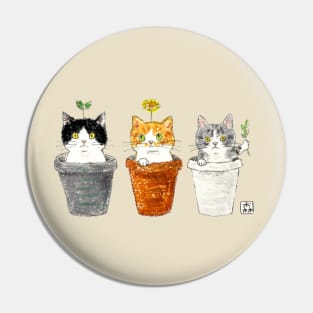 Flower cats Pin