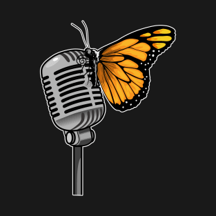 Butterfly Singer Microphone Music T-Shirt