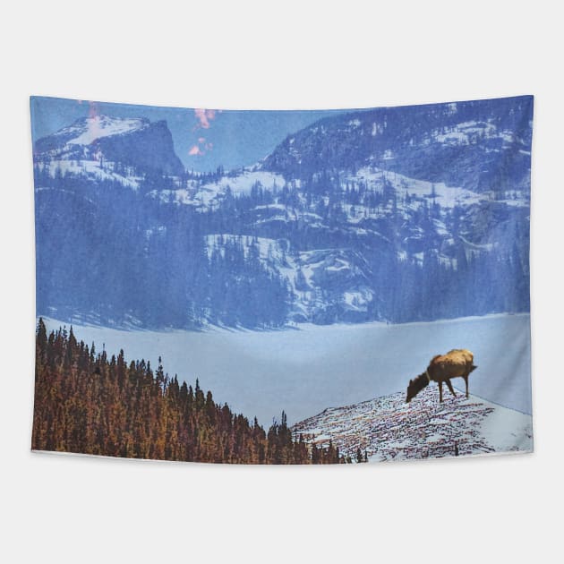 Elk Explorer Tapestry by bumalum