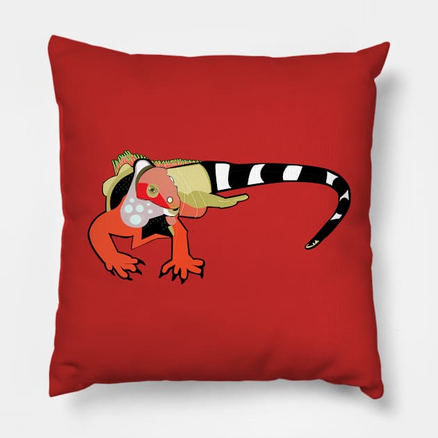 Colorful Iguana Pillow by momomoma