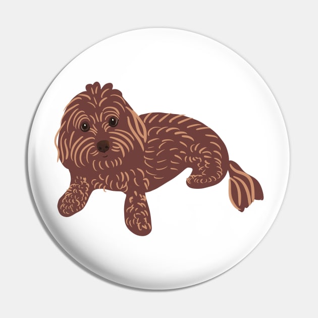 Brown Maltipoo Pin by PatternbyNOK