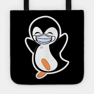 Penguin with a face mask Tote