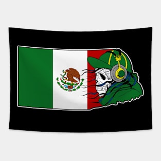 Mexican Skull, Mexico Flag, Dia De los Muertos, Mexico Tapestry