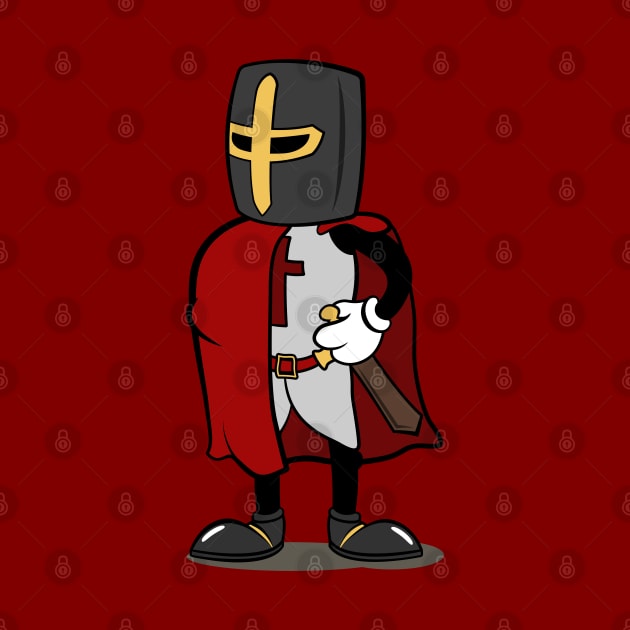 Teutonic Knight Cartoon (Player 2 colors, red) by Koyaanisqatsian