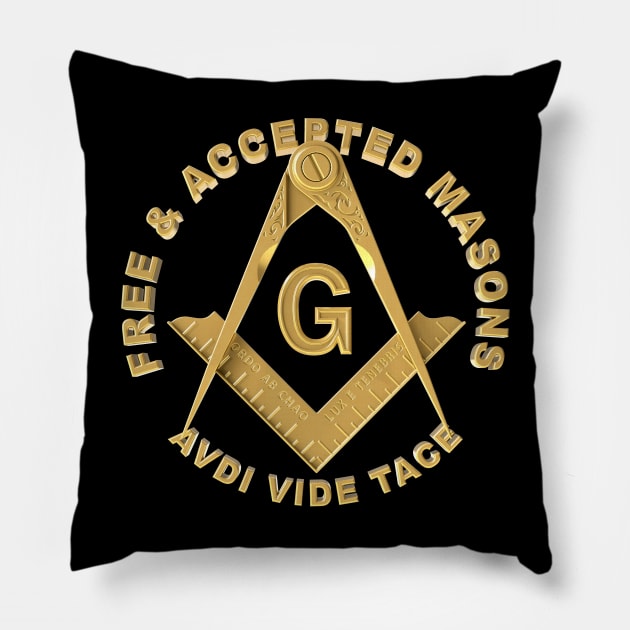 Free & Accepted Masons Masonic Freemason Pillow by Master Mason Made