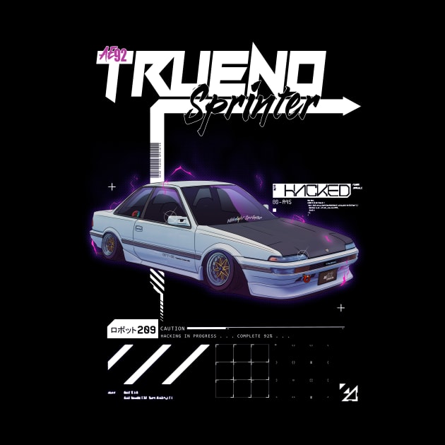 AE92 Trueno Sprinter T-Shirt Mug Coffee Mug Apparel Hoodie Sticker Gift by Kongcept Design