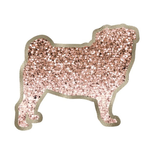 Sparkling rose gold Pug by RoseAesthetic