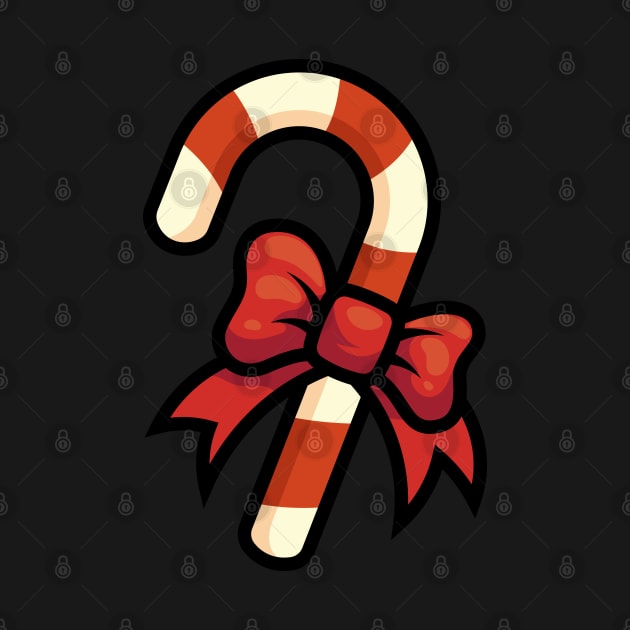 Christmas Candy Cane and Ribbon by Wrathline.Std