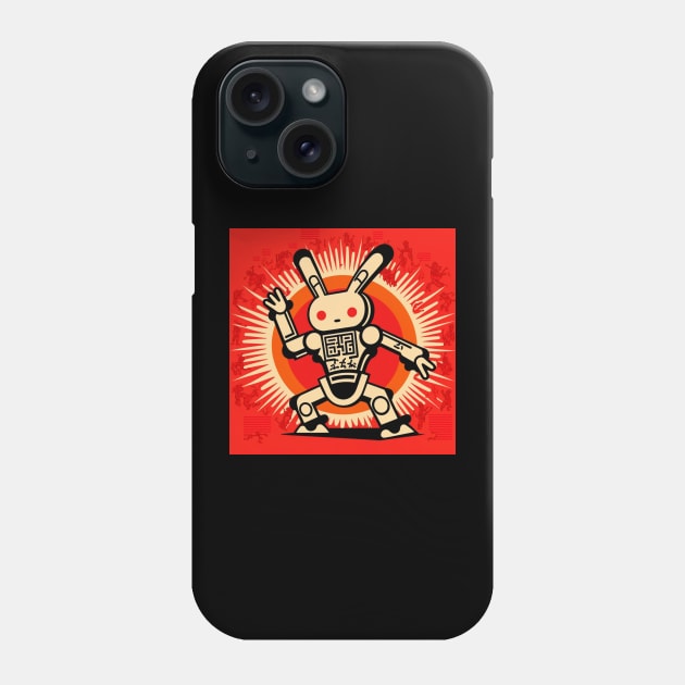 Funny Keiths Harings,Rabbit Robot Dancing Phone Case by Art ucef