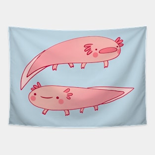 Cute axolotls illustration Tapestry