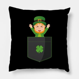 Pocket Leprechaun Funny St Patricks Day Pillow