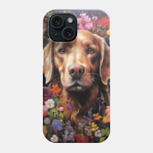 Cute floral dog, labrador dog Phone Case