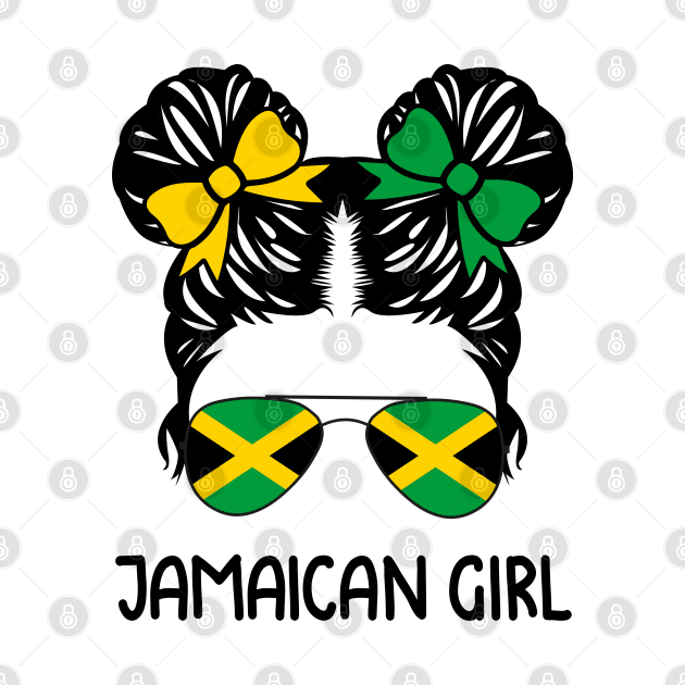 Jamaican Girl Messy Hair Sunglasses Jamaica Pride by snnt