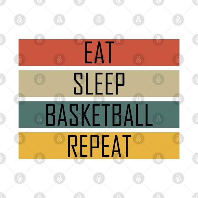 Eat Sleep Basketball Repeat, Funny design by TeeFusion-Hub