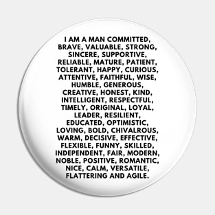 I am a man: 50 positive affirmations Pin