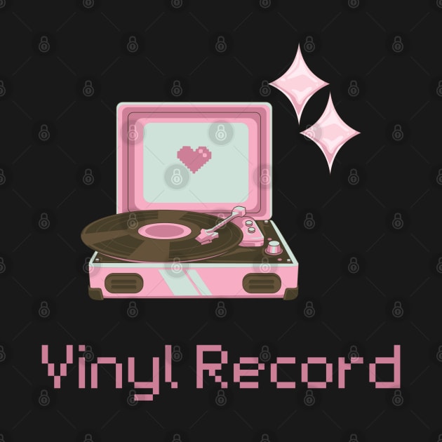 Pink Vinyl Record by TigrArt