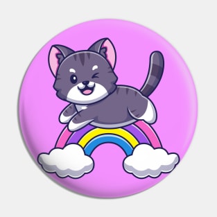 Over the Rainbow Kitty Cat Pin