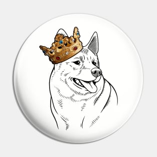 Norwegian Elkhound Dog King Queen Wearing Crown Pin