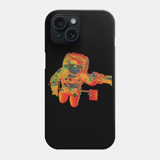 NASA Astronaut in Orange, Yellow, Blue and Green Colors Phone Case by The Black Panther