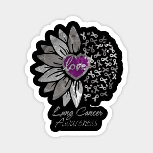 Lung Cancer Awareness Purple Heart Edition Magnet