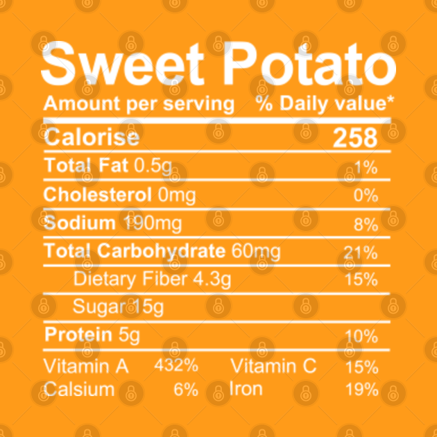 sweet potato Nutrition Facts Nutrition Facts Pillow TeePublic