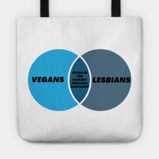 Lesbians & Vegans Often in the Market for Fake Sausages Venn Diagram Tote