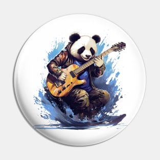 panda play guitar Pin