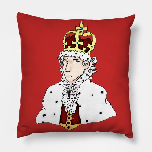 king george hamilton cartoon Pillow by iritaliashemat