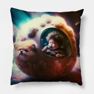 Exploring the Galaxy with a Furry Friend - Cosmic Cuties #1 Pillow