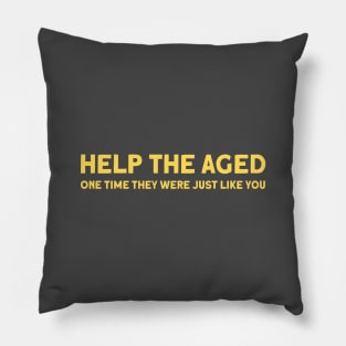 Help the aged 2, mustard Pillow