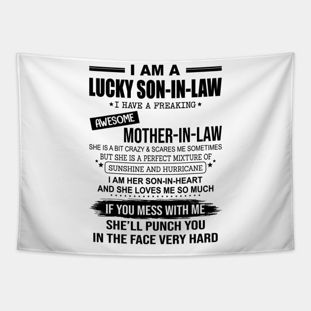 Proud Son In Law - Gift for Son In Law Tapestry by lostbearstudios