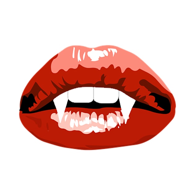 Sexy Red Lips Vampire Mouth by ColorFlowCreations