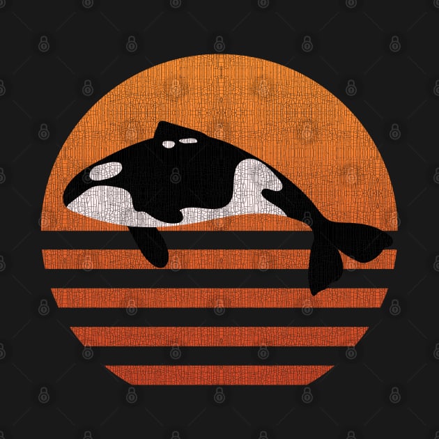 Vintage Killer Whale T-shirt - Distressed Retro Sunset Gift by Ilyashop